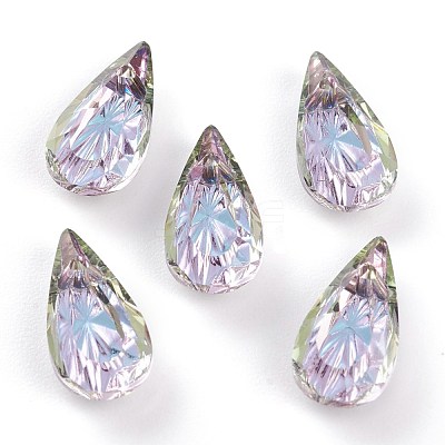 Embossed Glass Rhinestone Pendants GLAA-J101-06A-001VL-1