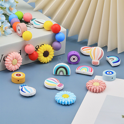 20Pcs 20 Style Silicone Beads SIL-CA0002-81-1