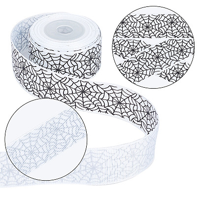 3 Rolls 3 Styles  Halloween Printed Polyester Grosgrain Ribbon OCOR-GF0002-50B-1