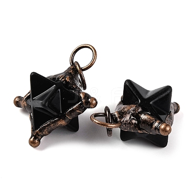 Natural Mixed Gemstone Merkaba Star Pendants G-C144-01R-1