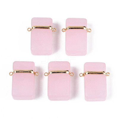 Glass Rectangle Links Connector Charms GLAA-T023-42B-1