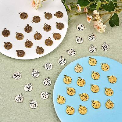 84 Pieces Zodiac Sign Charm Pendants 12 Constellation Charm Pendant Alloy Charm for Jewelry Necklace Earring Making Crafts JX557B-1