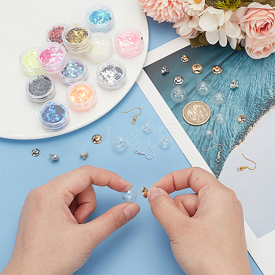 DIY Glass Ball Dangle Earring Making Kit DIY-PH0021-53-1