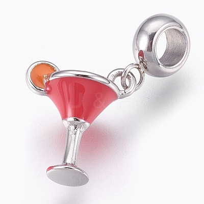 304 Stainless Steel European Dangle Charms X-STAS-O097-53P-1