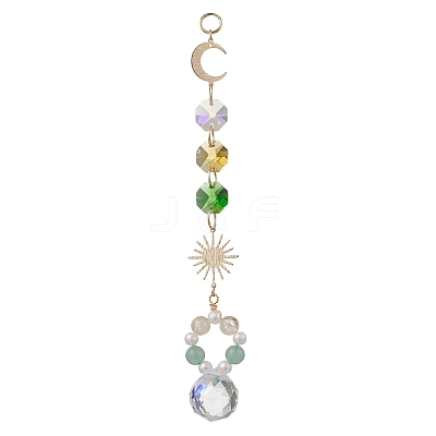 Glass Hanging Suncatchers HJEW-JM04589-1
