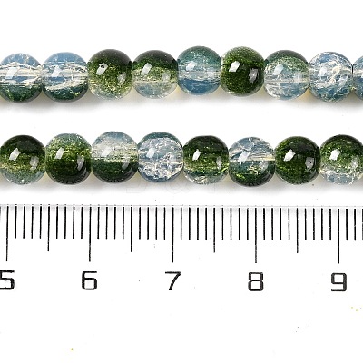 Transparent Crackle Baking Paint Glass Beads Strands DGLA-T003-01B-M-1