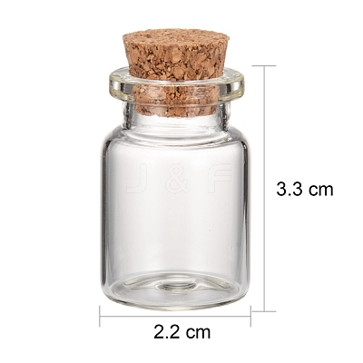 Glass Wishing Bottle Bead Containers X-CON-Q012-1
