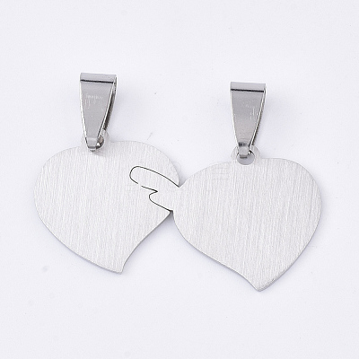 Non-Tarnish 201 Stainless Steel Split Pendants STAS-T048-34-1