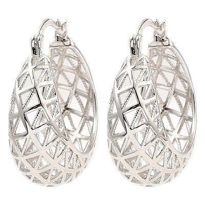 Brass Thick Hoop Earrings EJEW-I289-07P-1