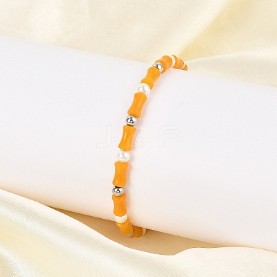 304 Stainless Steel Beaded Bracelets for Women BJEW-M056-08P-01-1