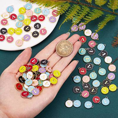 120Pcs 12 Colors Golden Plated Alloy Charms ENAM-SZ0001-64V-1