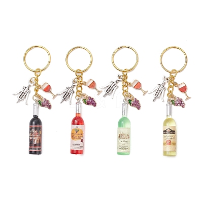 Resin & Glass & Alloy Keychain KEYC-JKC01158-1