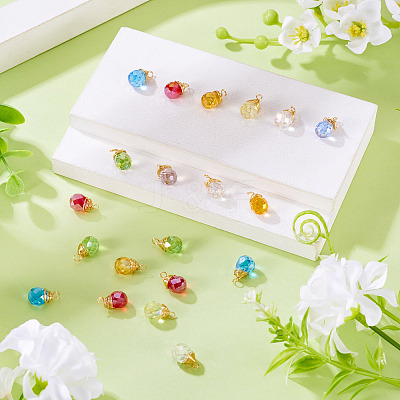 20Pcs Glass Pendants PALLOY-TA00240-1