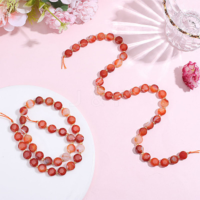 2 Strands Natural Red Agate Beads Strands G-DR0001-06-1
