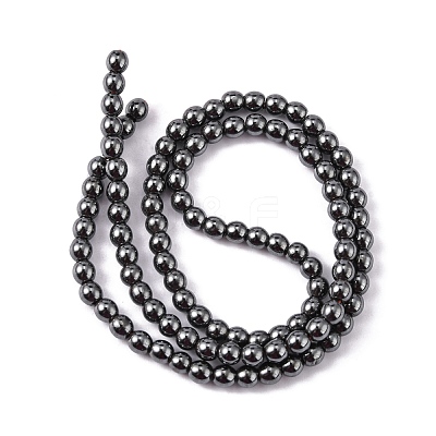 Non-Magnetic Synthetic Hematite Beads Strands G-H1624-4mm-1-1