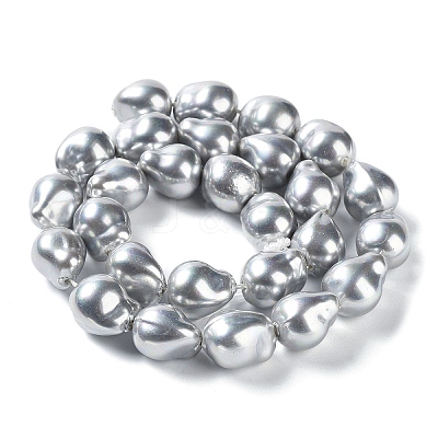 Electroplated Glass Imitation Pearl Beads Strands BSHE-G035-01B-01-1-1