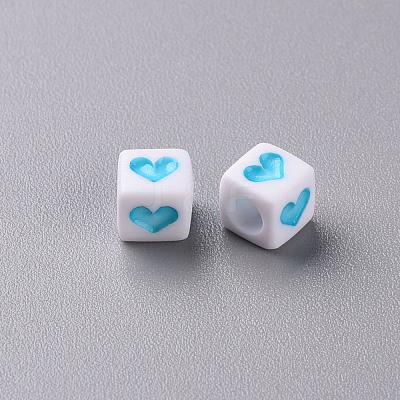 White Opaque Acrylic Beads MACR-T038-12-1