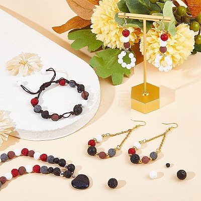 Unwaxed Natural Lava Rock Bead Strands G-F309-8mm-1