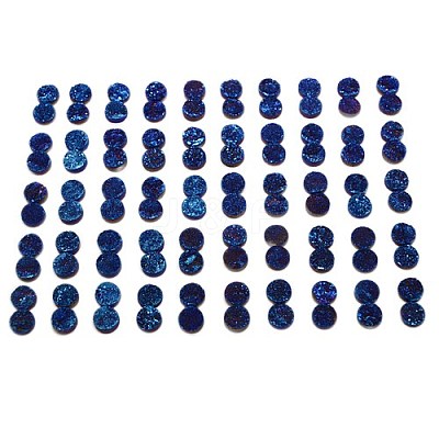 Electroplate Natural Druzy Crystal Cabochons G-L047-12mm-06-1