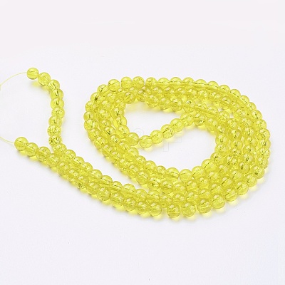Spray Painted Crackle Glass Beads Strands CCG-Q001-6mm-04-1