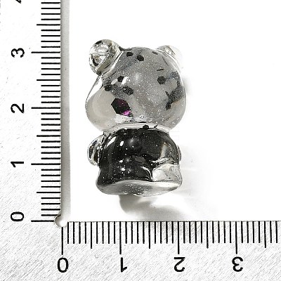 Transparent Resin Little Bear Ornament RESI-S015-01B-1