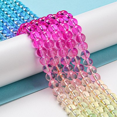 Dyed & Heated Synthetic Quartz Beads Strands G-P502-01A-04-1