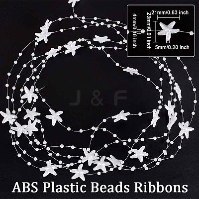 ABS Plastic Beads Ribbons OCOR-WH0066-81A-1
