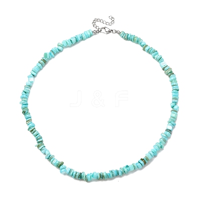 Dyed Natural Freshwater Shell Nuggets Beaded Necklaces NJEW-JN05488-02-1
