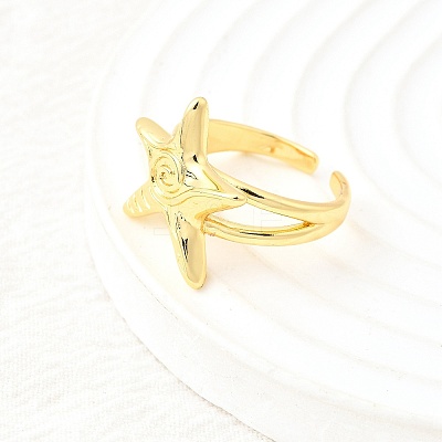Brass Cuff Rings for Women RJEW-F184-08E-G-1
