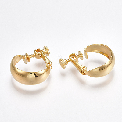 Brass Clip-on Earring Findings X-KK-T038-301G-1