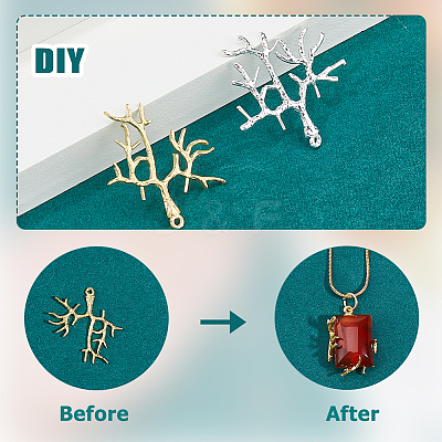 12Pcs 2 Styles Brass Peg Bails Pendants KK-HS0001-17-1
