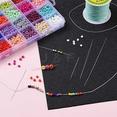 Iron Collapsible Big Eye Beading Needles ES001Y-S-45mm-01-1