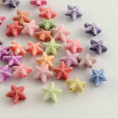 Craft Style Colorful Acrylic Beads X-MACR-Q153-M028-1