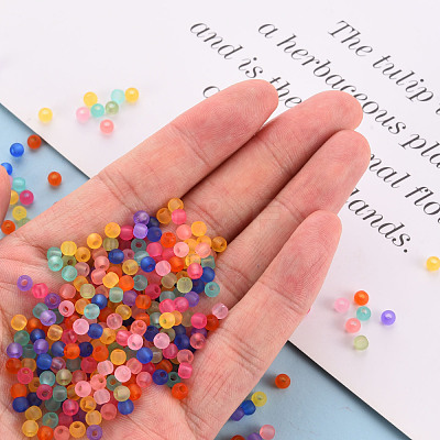 Frosted Transparent Acrylic Beads X-MACR-S371-11A-1