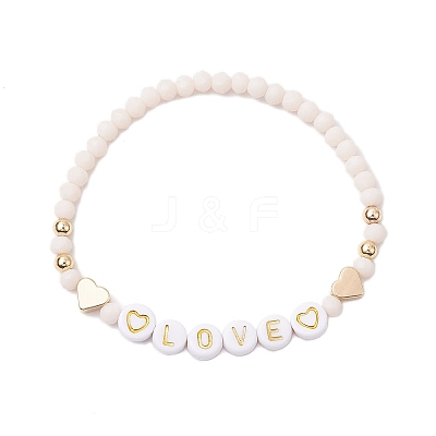 2Pcs 2 Styles Frosted Faceted Glass Beaded Stretch Bracelet Sets BJEW-JB10452-03-1