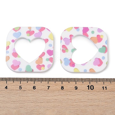 Printed Opaque Acrylic Pendants FIND-K017-09A-1