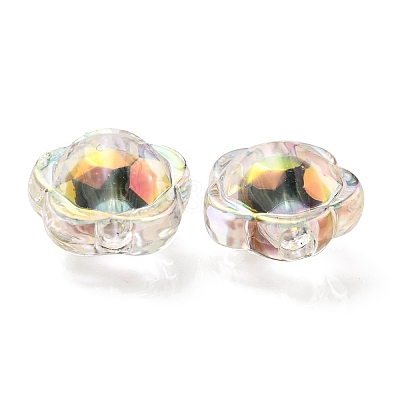 UV Plating Rainbow Iridescent Acrylic Beads OACR-A014-03I-1