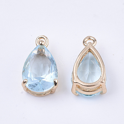 Transparent Glass Charms GLAA-T007-11C-1