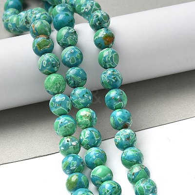 Dyed Synthetic Imperial Jasper Beads Strands G-C168-02C-1