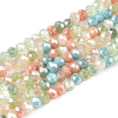 Electroplate Glass Beads Strands GLAA-T023-A16-07-1