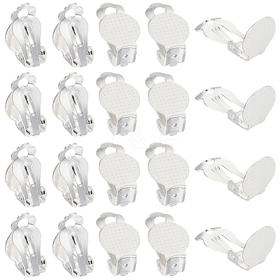 40Pcs 304 Stainless Steel Clip-on Earring Findings STAS-SC0008-39S-1
