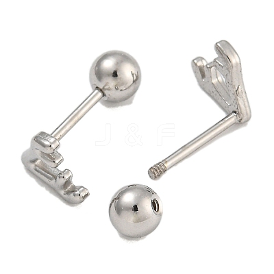 304 Stainless Steel Cartilage Earrings EJEW-B066-01F-P-1