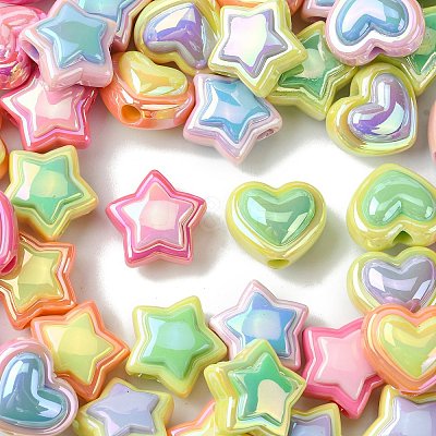 50Pcs 10 Styles Opaque Acrylic Beads OACR-CJ0001-88-1