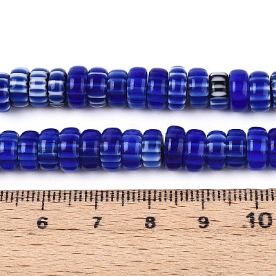 Handmade Millefiori Glass Beads Strands LAMP-T021-27B-04-1