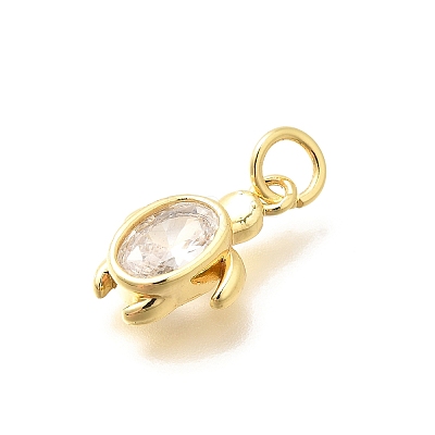 Brass Micro Pave Cubic Zirconia Pendants KK-Q040-02C-G-1