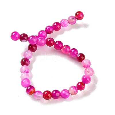 Natural Striped Agate/Banded Agate Beads Strands G-Z060-A01-A06-1