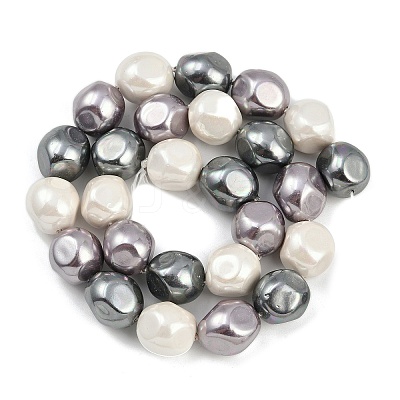Electroplated Shell Pearl Beads Strands BSHE-H113-03B-1