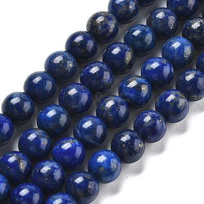 Natural Dyed Lapis Lazuli Bead Strands G-G953-04-6mm-1