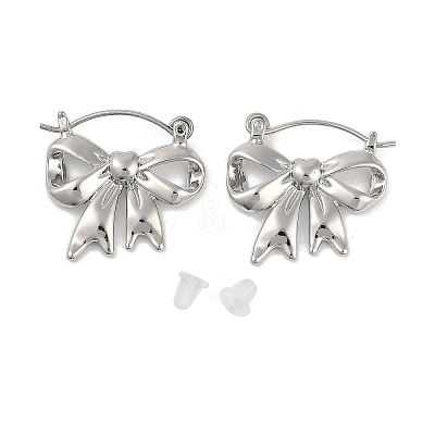 Brass Hoop Earrings for Women EJEW-F344-01P-01-1