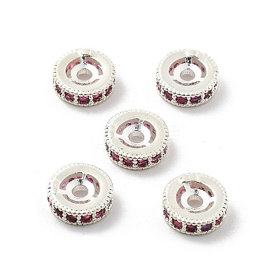 Brass Micro Pave Cubic Zirconia Beads KK-R216-10B-S02-1
